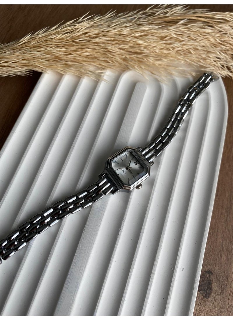 Bs Still Minimal Vintage Retro Beaded Stone Model Silver