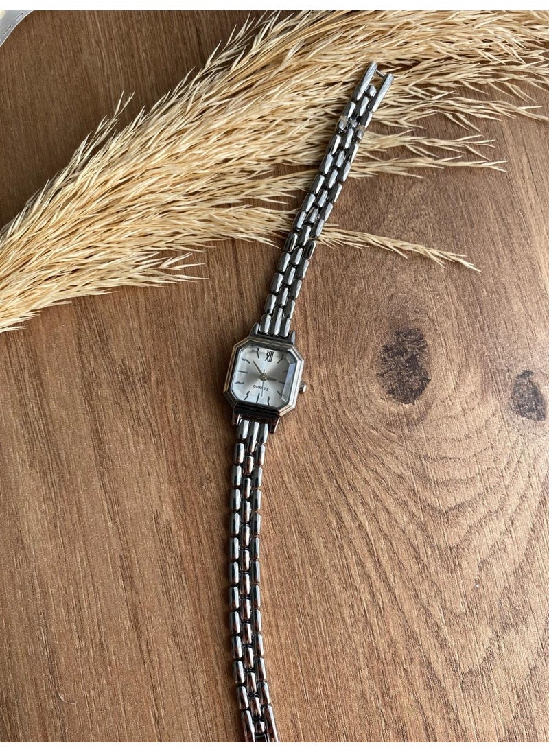 Bs Still Minimal Vintage Retro Beaded Stone Model Silver