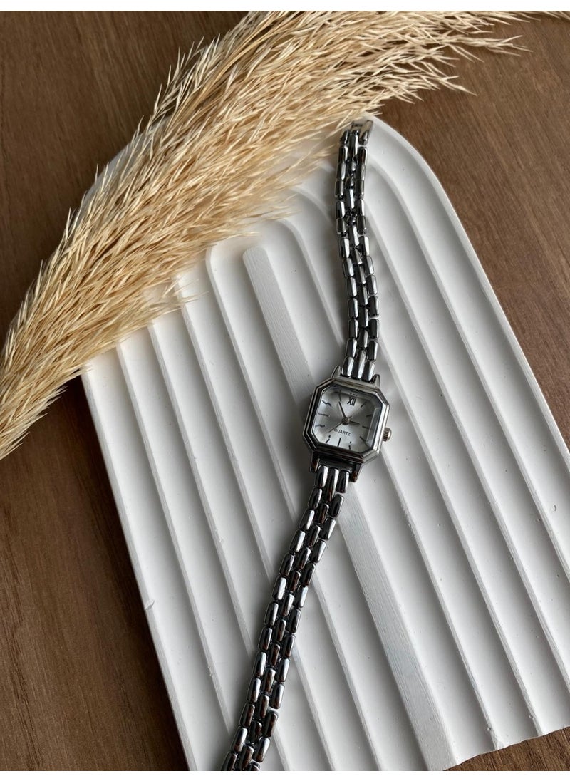 Bs Still Minimal Vintage Retro Beaded Stone Model Silver