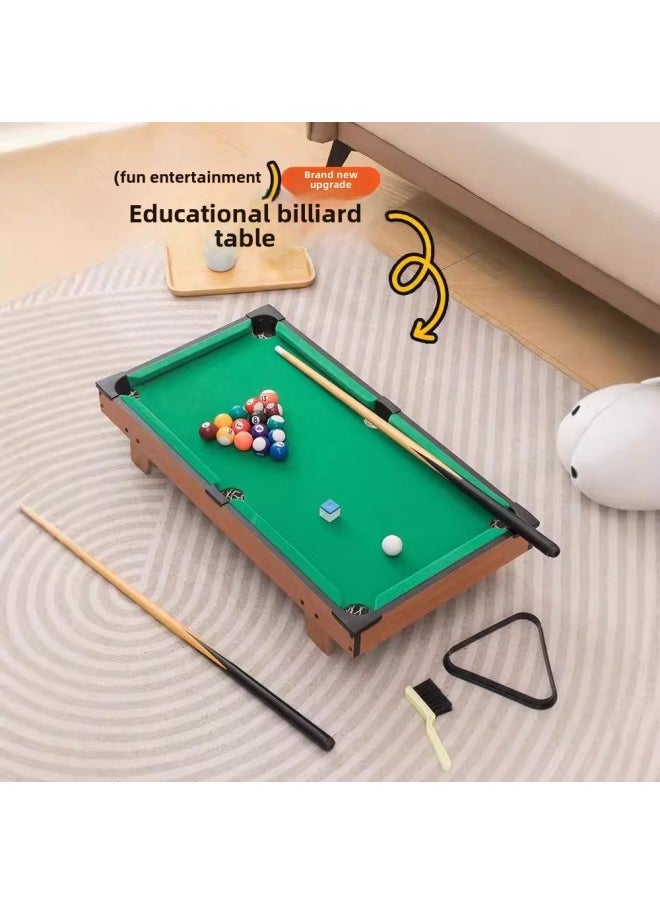 Household Mini Pool Table Children's Small Pool Toy Small Dormitory Desktop Multifunctional Portable Adult Large Size-Color:1126a Color Painting Green 102cm Club X2 3.8cm American Ball X1 Matching Tripod X1 Brush X1 Powder Cleaning X2