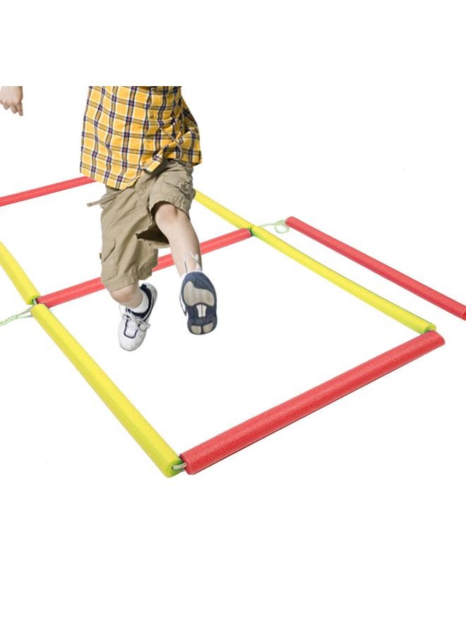 8 Segments Outdoor Game Toys Sports Hopscotch Kid Child Training Long Jumping Ring(Red Yellow)