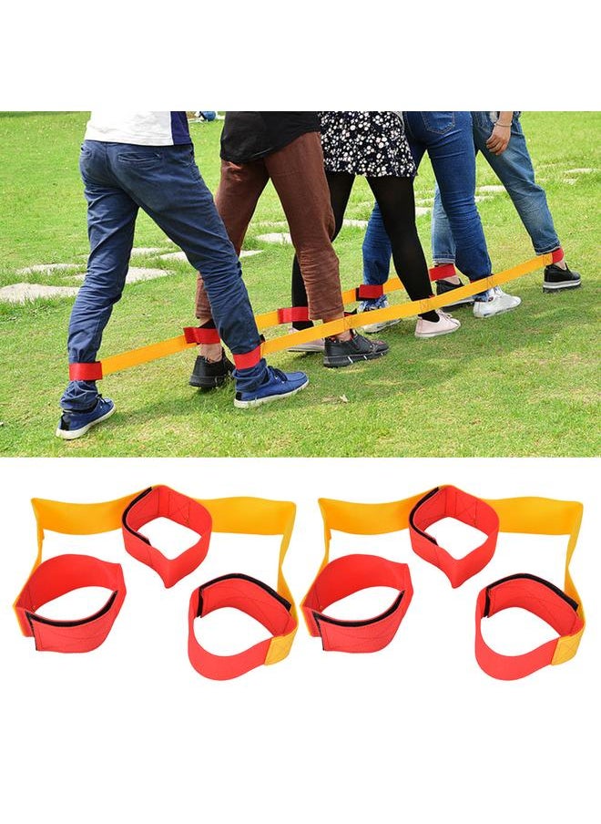 1Pair Outdoor Sport Equipment Multiplayer Legged Fixed Belt Teamwork Game Interactive Toys3 people belt
