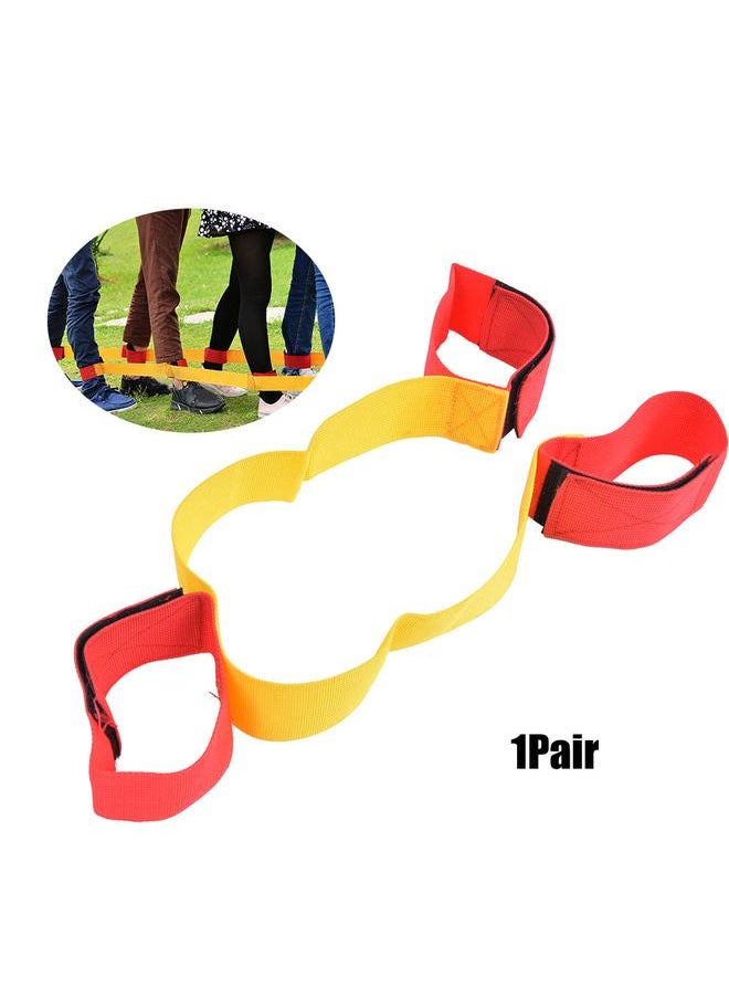 1Pair Outdoor Sport Equipment Multiplayer Legged Fixed Belt Teamwork Game Interactive Toys3 people belt