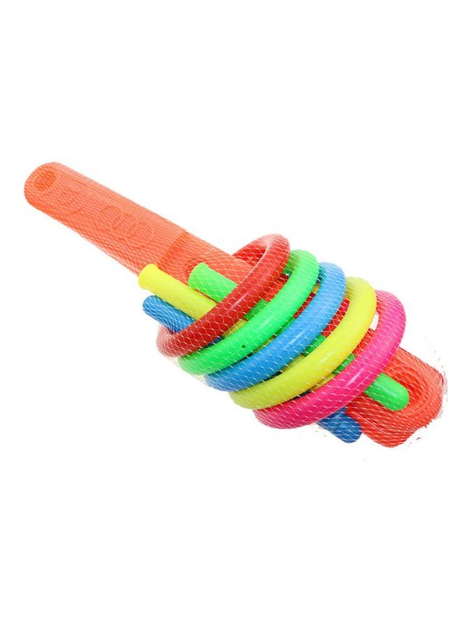 Cross Five Ring Toy Educational Skill Development Diameter 13cm Column Height 17cm Throwing Toys for Kids