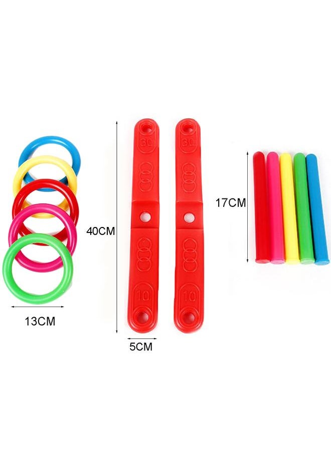 Cross Five Ring Toy Educational Skill Development Diameter 13cm Column Height 17cm Throwing Toys for Kids