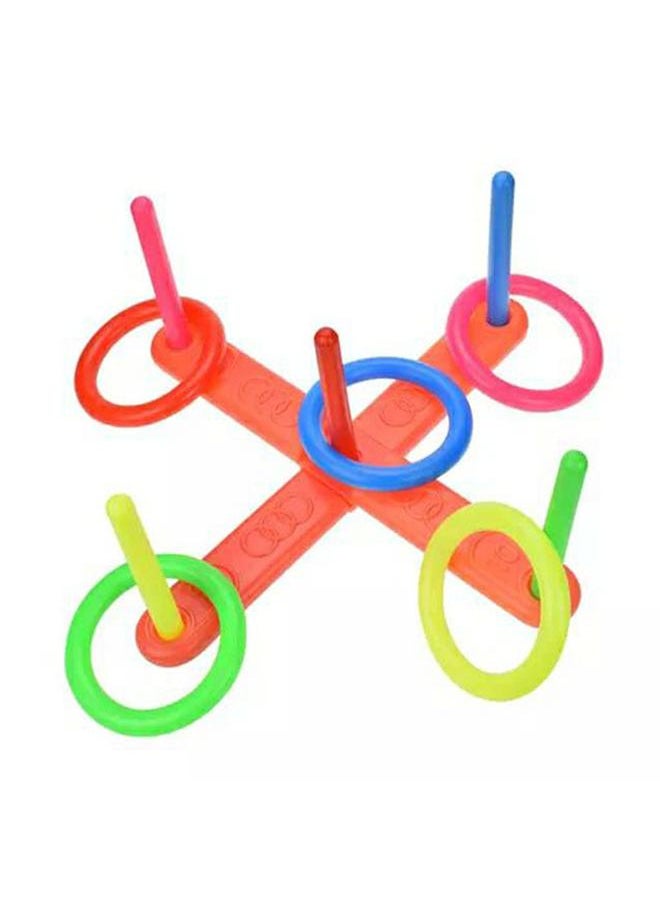 Cross Five Ring Toy Educational Skill Development Diameter 13cm Column Height 17cm Throwing Toys for Kids