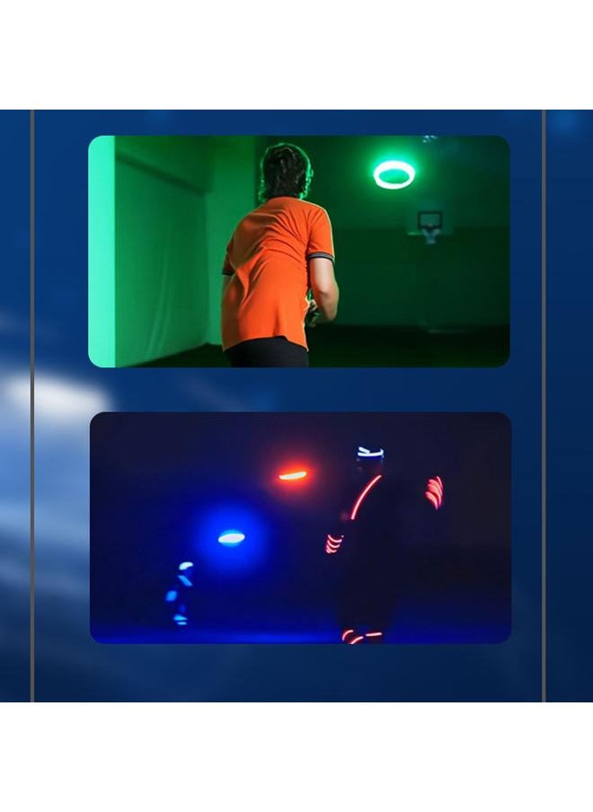 LED Flying Disc Ring Night Sports Disk Set for Outdoor Camping Beach Backyard Lawn Green