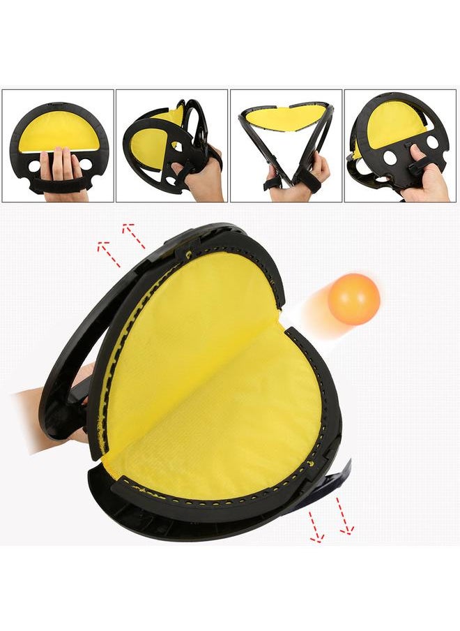 Children Catch and Throw Hand Ball Game Racket Outdoor Sports Toy For Family Kids (Black)