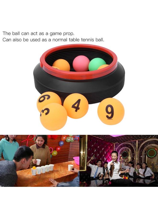 Recreation Activity Lottery Number Balls Decompression Toy Ping Pong Ball with Folding BucketYellow