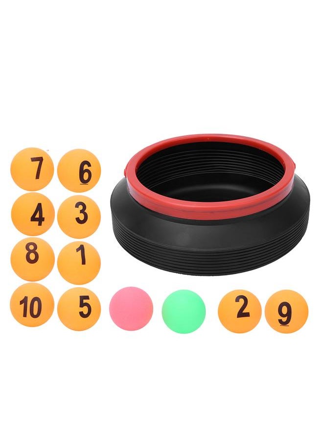 Recreation Activity Lottery Number Balls Decompression Toy Ping Pong Ball with Folding BucketYellow
