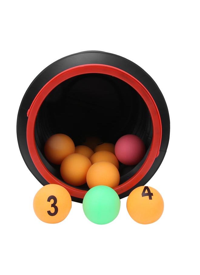 Recreation Activity Lottery Number Balls Decompression Toy Ping Pong Ball with Folding BucketYellow