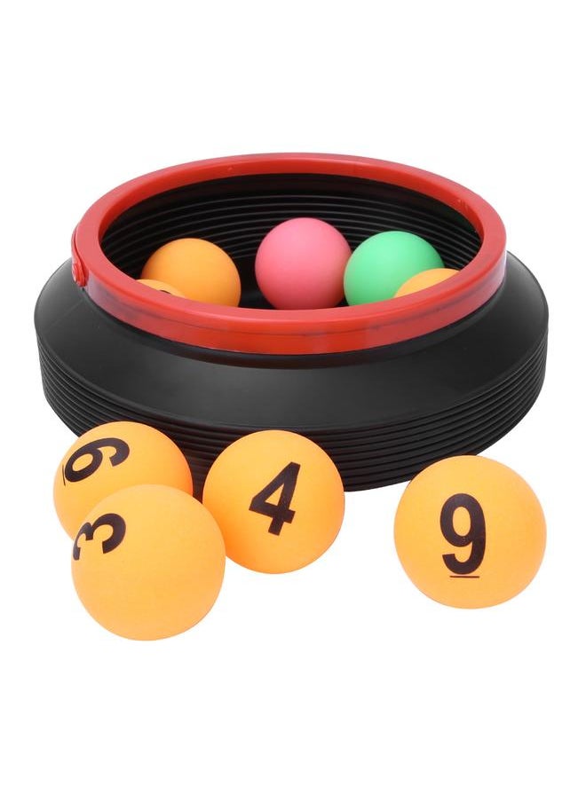 Recreation Activity Lottery Number Balls Decompression Toy Ping Pong Ball with Folding BucketYellow