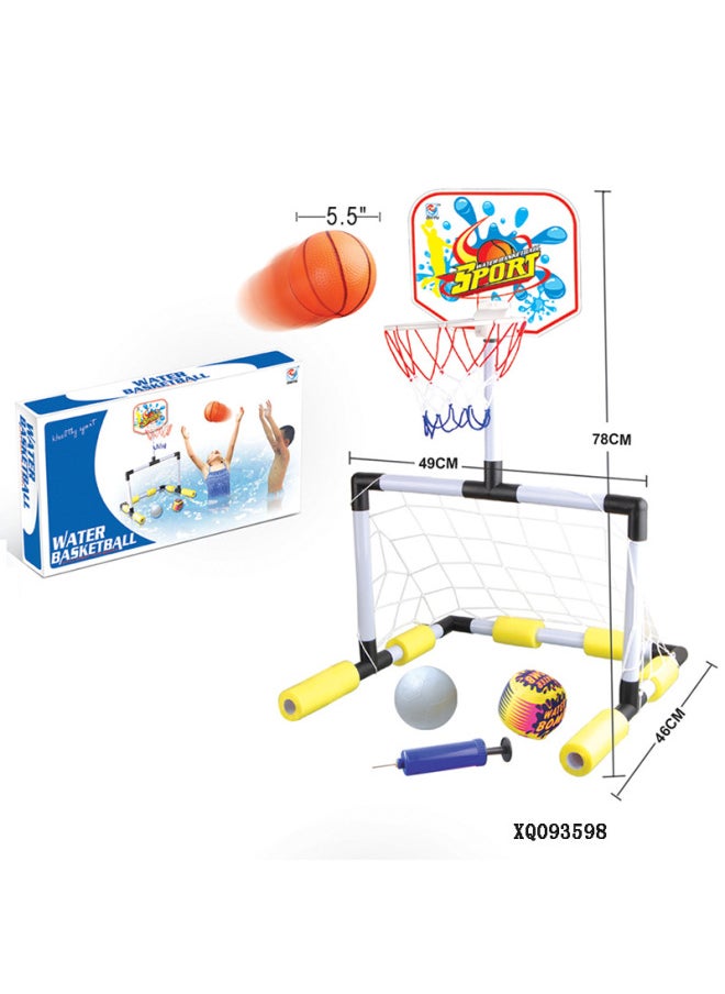 Children's Water Basketball Stand Infant Football Movable Shooting Toys Baby Indoor Dunk Basketball Frame-Color:46cm Water Goal (color Box)