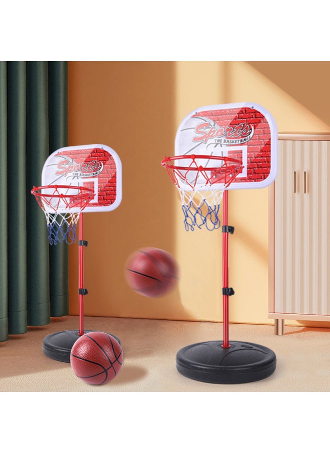 Children's Basketball Rack Shooting Rack Household Toys Children's Indoor Ball Games Liftable Movable Outdoor Basket For Boys-Color:C Medium 1.7 Meters Can Be Lifted [2 Balls]]-Diameter:English Color Box + Pump + Installation Wrench