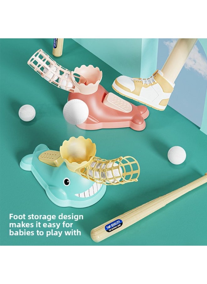 Shake The Sound Net Red With Parent-child Interactive Fun Cartoon Dolphin Ejection Foot Step Baseball Toy Set A Generation Of Hair-Color:Pink-color Box