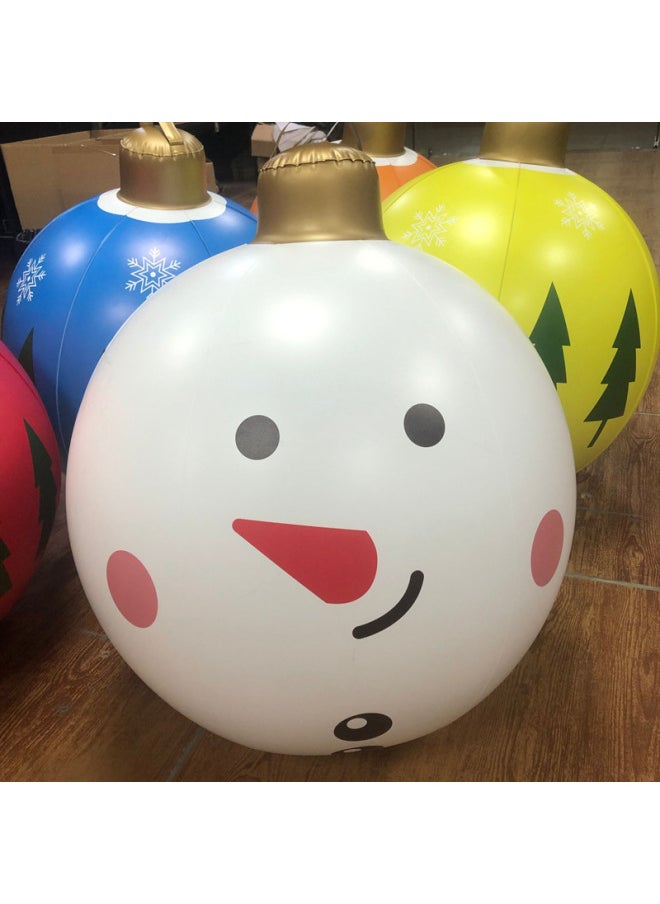 Ornament Inflatable Outdoor Fun Holiday Atmosphere Lantern Ball PVC Inflatable Toy Ball-Color:White-Diameter:60cm