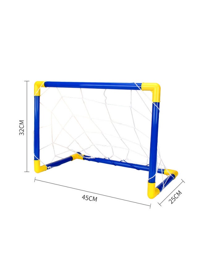 Children's Outdoor Indoor Plastic Soccer Door Combination Toy Disassembly DIY Sports Soccer Frame Toy 84cm-Color:Double Door (two In One) + Suspended Football