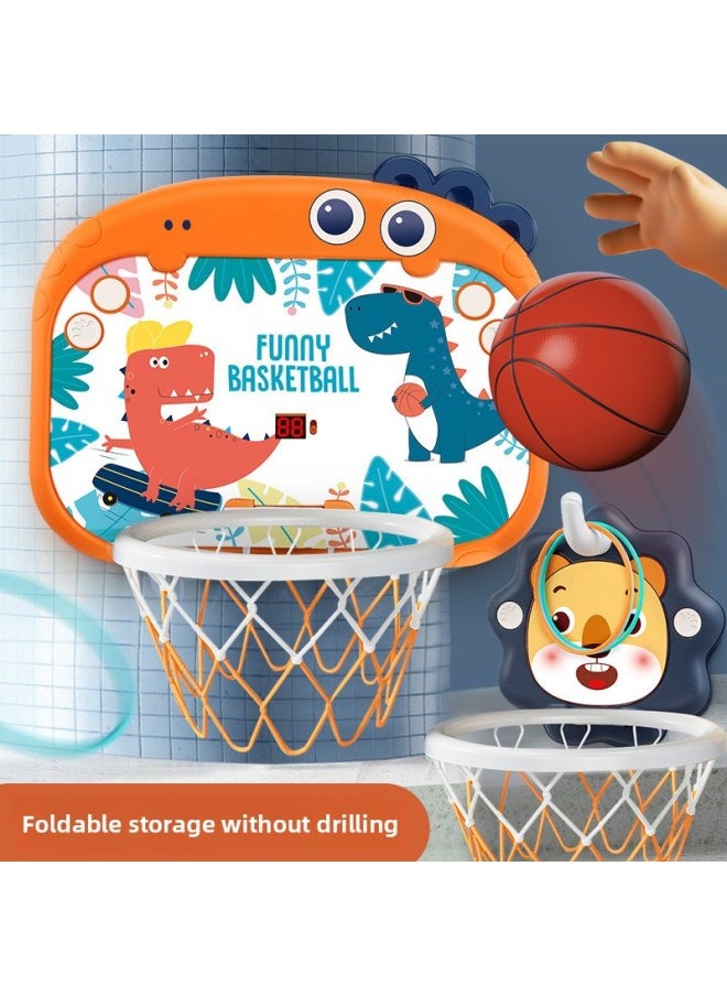 Children's Punch-free Hanging Scoring Portable Basketball Board Cute Indoor And Outdoor Sports Entertainment Toys Wholesale-Diameter:LM708 (three-function Model) Blue