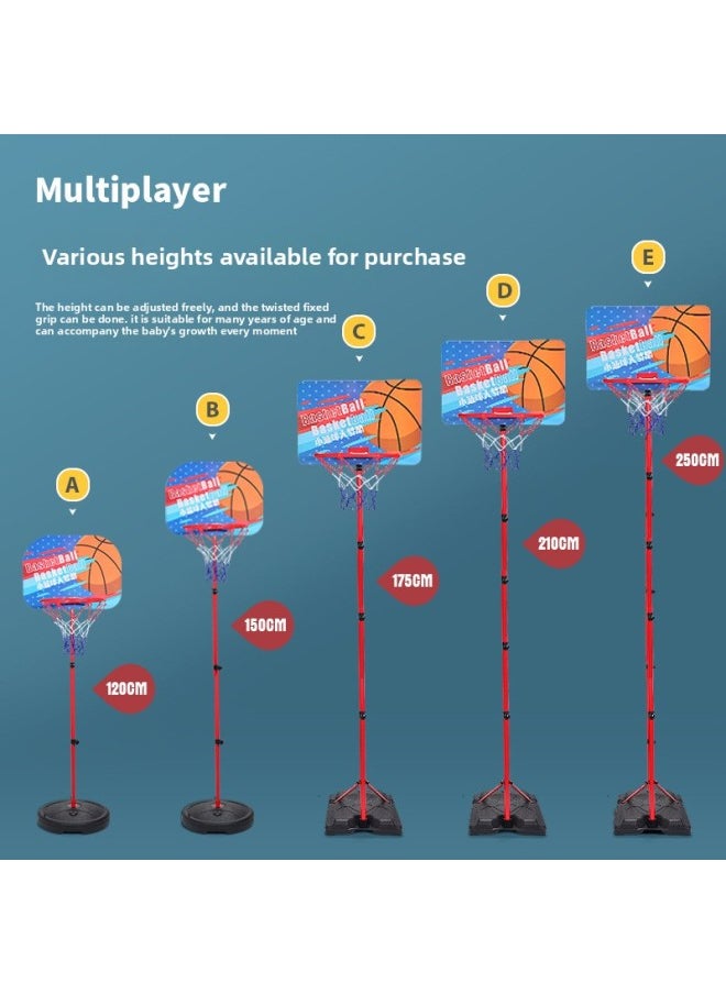 Children's Basketball Stand Adjustable Indoor And Outdoor Basketball Sports Reinforcement Thickened Iron Stand Basketball Basket Outdoor Shooting Stand-Color:Lifting Basketball Stand 1.5 M With 1 Ball