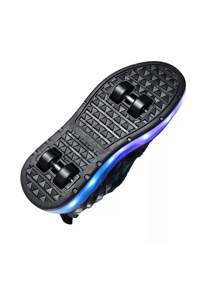 Kids Roller Skates LED Two-Wheel Flash Stylish Shiny Sneaker Skates With Wheels and Lightning Soles For Easy Swivel Buckle Kids Shoes