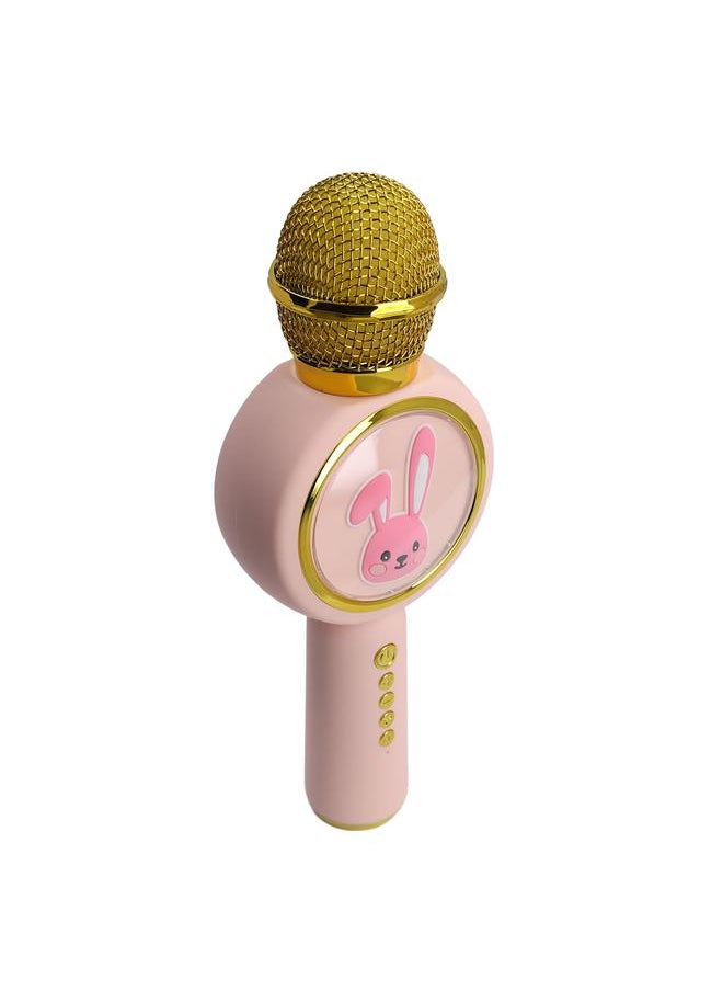 Kids Bluetooth Microphone with Color Light Wireless Connection Handheld Battery Powered Karaoke Mic for Home