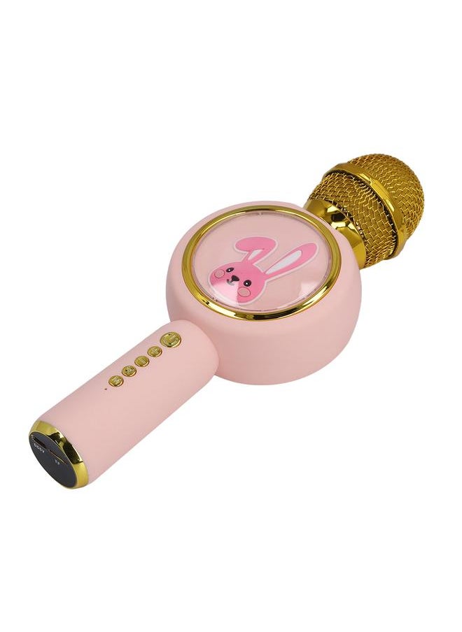 Kids Bluetooth Microphone with Color Light Wireless Connection Handheld Battery Powered Karaoke Mic for Home