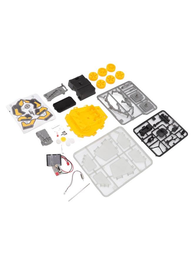 Solar Mars Exploration Car Model Functional Educational Building Toys DIY Kit for Above 8 Years Old Yellow