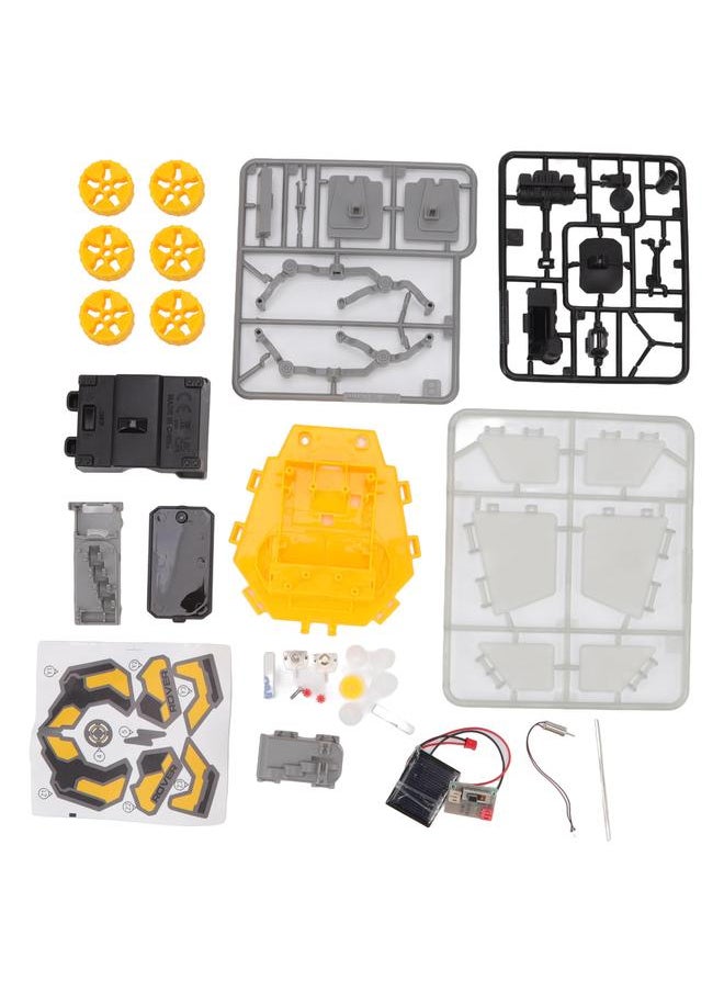 Solar Mars Exploration Car Model Functional Educational Building Toys DIY Kit for Above 8 Years Old Yellow
