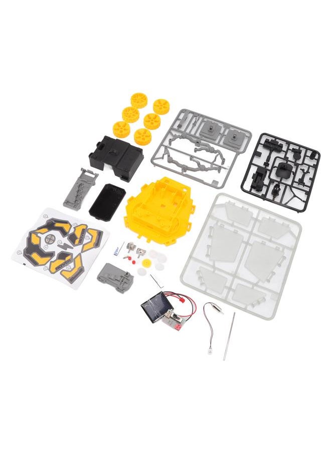 Solar Mars Exploration Car Model Functional Educational Building Toys DIY Kit for Above 8 Years Old Yellow