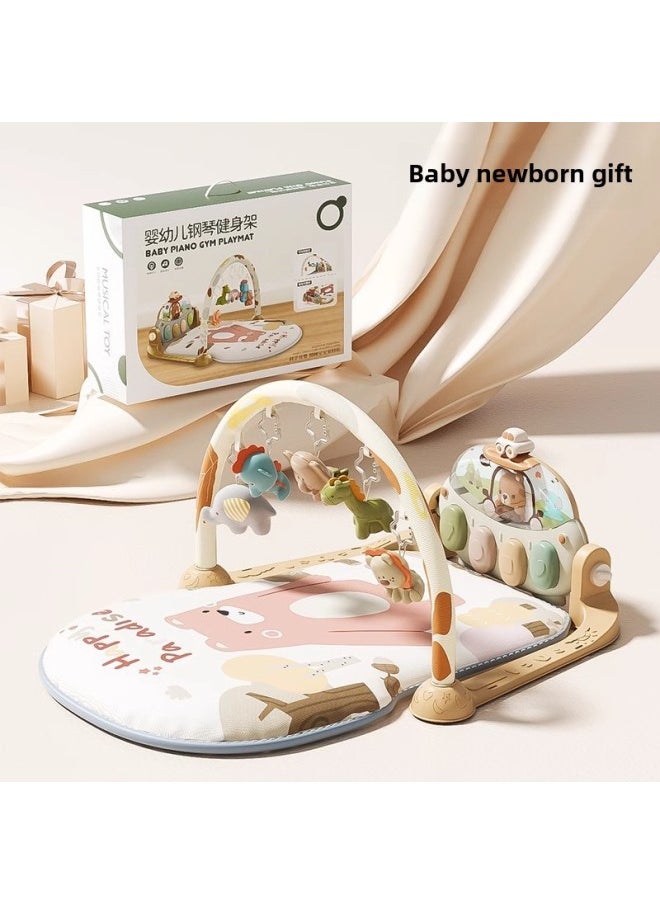 Pedal Piano Newborn Baby Fitness Rack Baby Boys And Girls Music Toys 0-1 Years 3-6 Months 12-Color:Bluetooth Remote Control Guardrail [gift Box] Pink + Charging-Specifications:Default