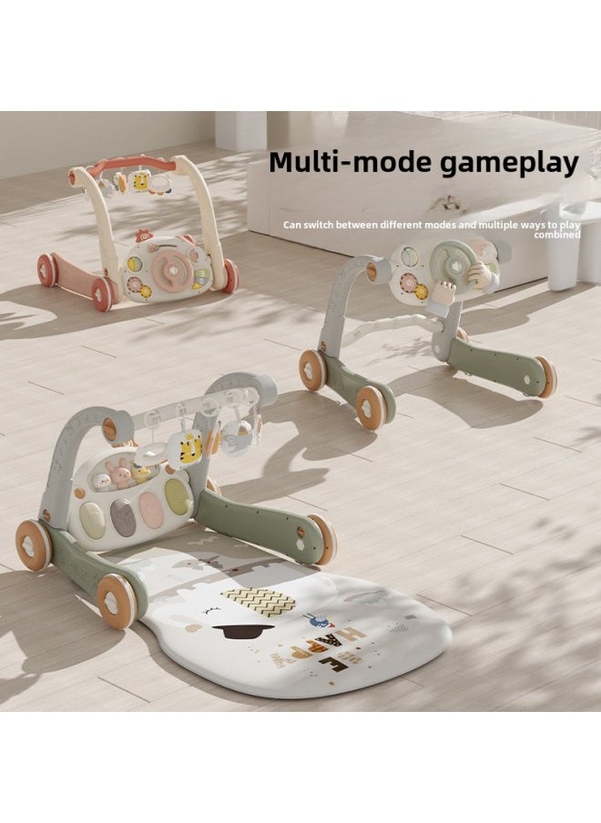 Baby Pedal Piano Trolley Fitness Rack Baby Educational Early Education Toys Newborn Fitness Toys Gift Box-Color:Bluetooth Version [double-sided Piano] Powder Ordinary Battery Screwdriver