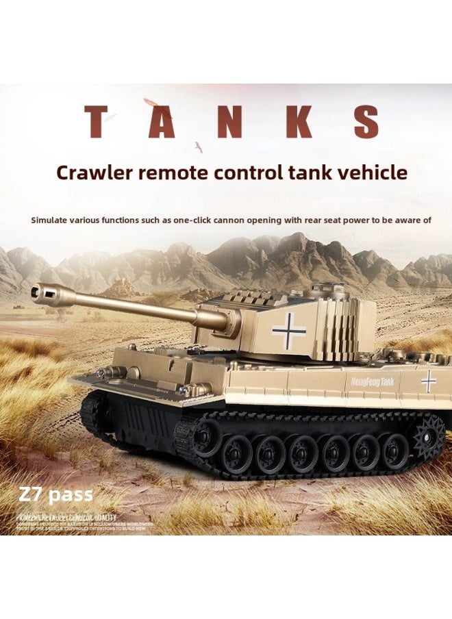 Tiger Heavy-duty Remote Control Tank Toy Children's Boy Model Simulation Car Track Charging Electric Launchable-Color:Medium/99 Style  Sound And Light/simulated Cannon-Specifications:Official Standard