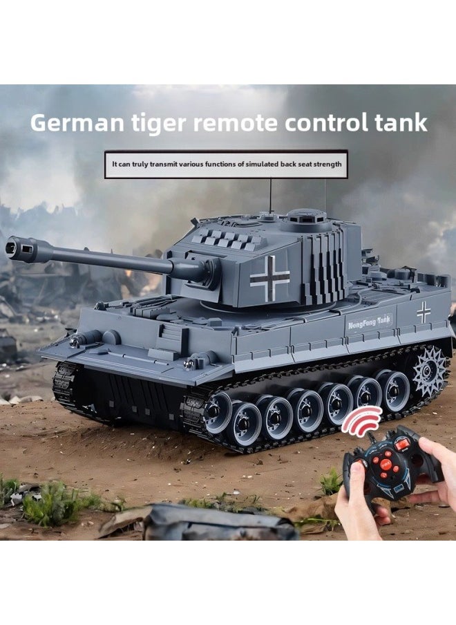 Tiger Heavy-duty Remote Control Tank Toy Children's Boy Model Simulation Car Track Charging Electric Launchable-Color:Medium/99 Style  Sound And Light/simulated Cannon-Specifications:Official Standard