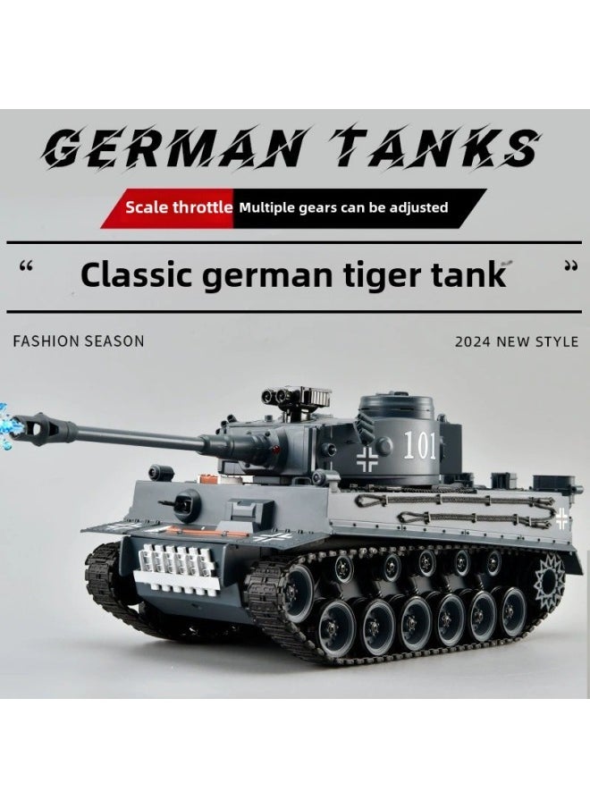 Tiger Heavy-duty Remote Control Tank Toy Children's Boy Model Simulation Car Track Charging Electric Launchable-Color:Medium/99 Style  Sound And Light/simulated Cannon-Specifications:Official Standard