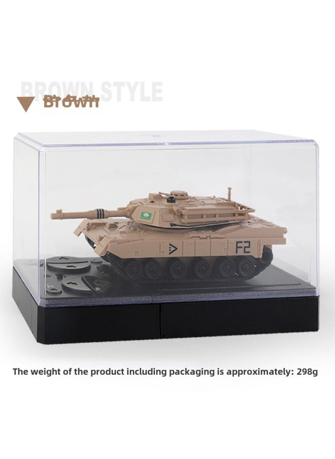 Children's 2.4g Remote Control Tank Six-way Competitive Battle Crawler Off-road Armored Vehicle Simulation Electric Toy Model-Color:2.4g 6-way Remote Control Tank (Brown)