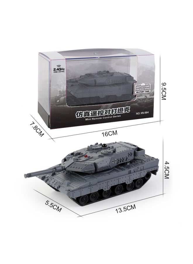 Children's 2.4g Remote Control Tank Six-way Competitive Battle Crawler Off-road Armored Vehicle Simulation Electric Toy Model-Color:2.4g 6-way Remote Control Tank (Brown)