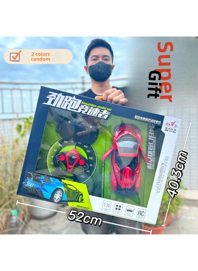 Children's Wireless Charging Remote Control Car Climbing Car Racing Model Big Gift Box Boy Toy Car Agency Renewal Gift-Color:2019-178 Cyber ​​pickup Energy Remote Control Car [2 Colors Random]