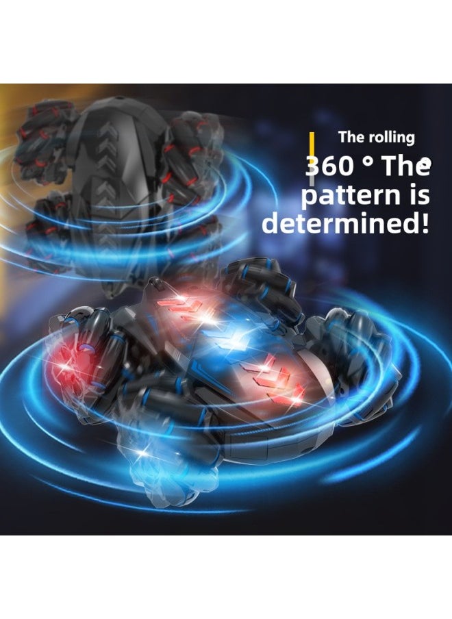Double-sided Drift Remote Control Car Gesture Remote Control Induction Spray Car Four-wheel Drive Off-road Vehicle Children's Toys Cross-border-Color:8057 Double-sided Spray With Music-red-handle Remote Control Watch Remote Control (Chinese Version