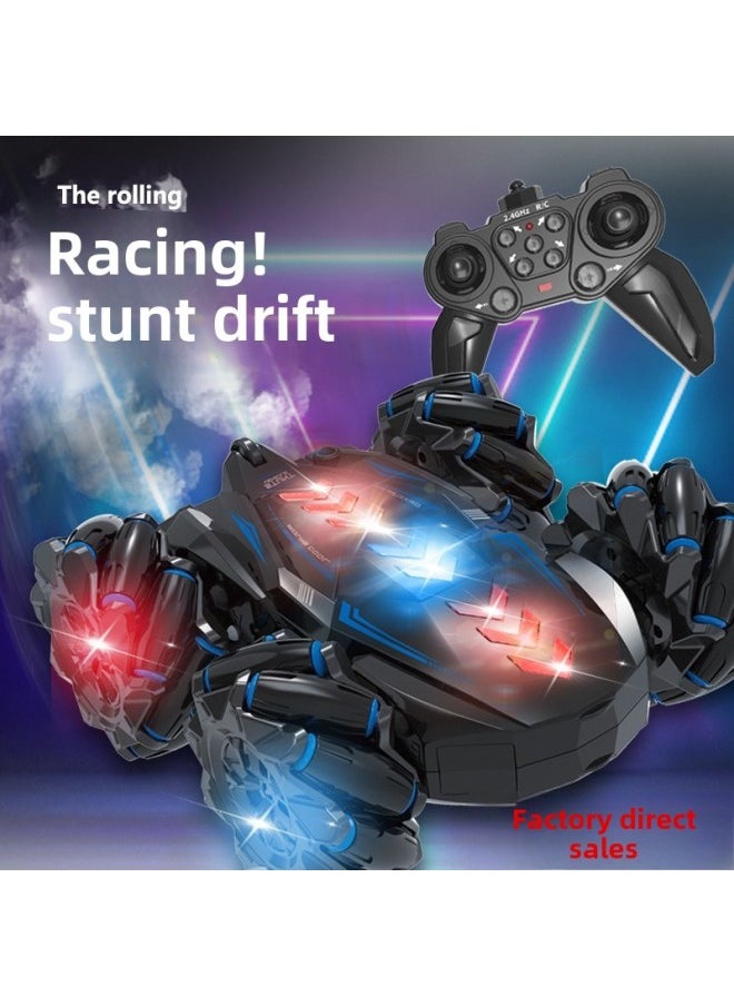 Double-sided Drift Remote Control Car Gesture Remote Control Induction Spray Car Four-wheel Drive Off-road Vehicle Children's Toys Cross-border-Color:8057 Double-sided Spray With Music-red-handle Remote Control Watch Remote Control (Chinese Version