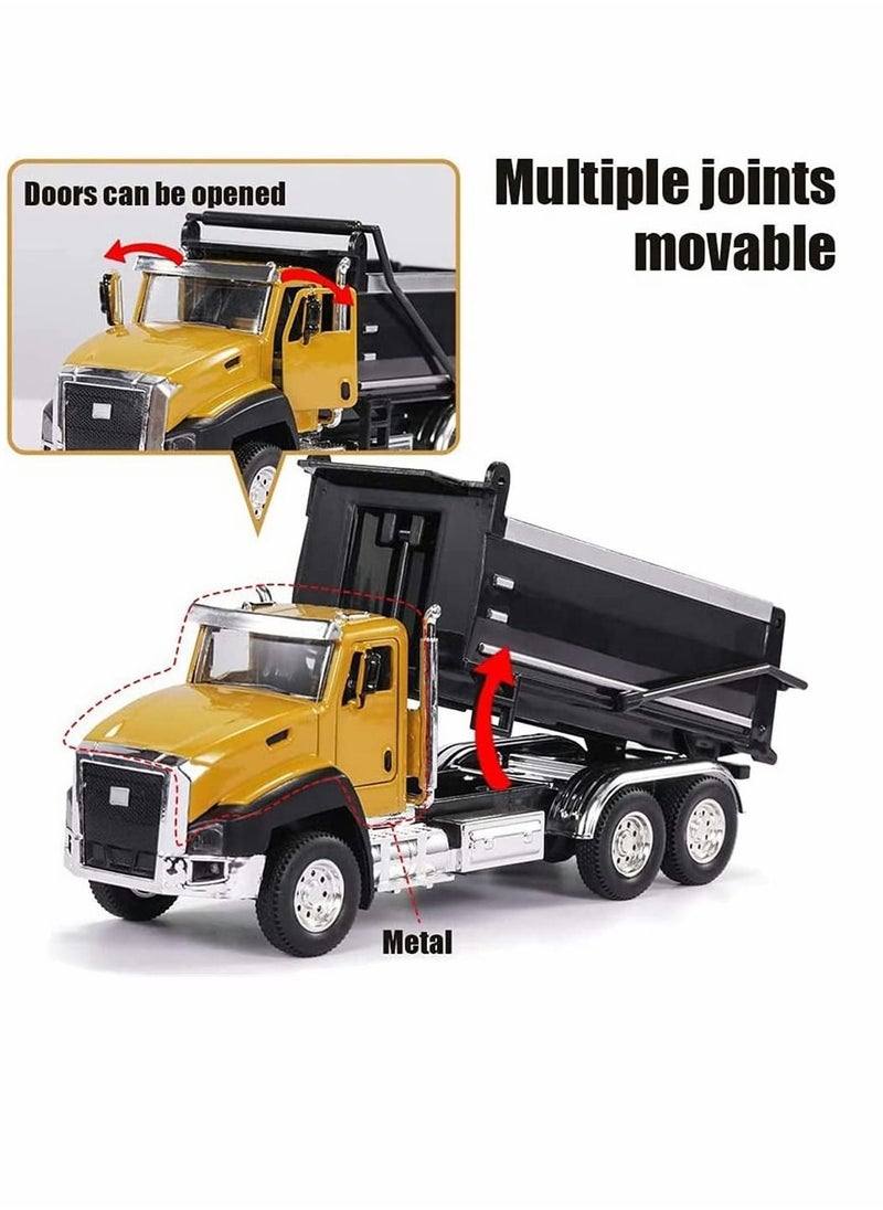 Model Toys Cars, 3 Pack of Diecast Engineering Construction Vehicles, Metal Collectible Pull Back Car with Opening Doors for Boys and Girls (Dump Truck, Digger, Mixer Truck)