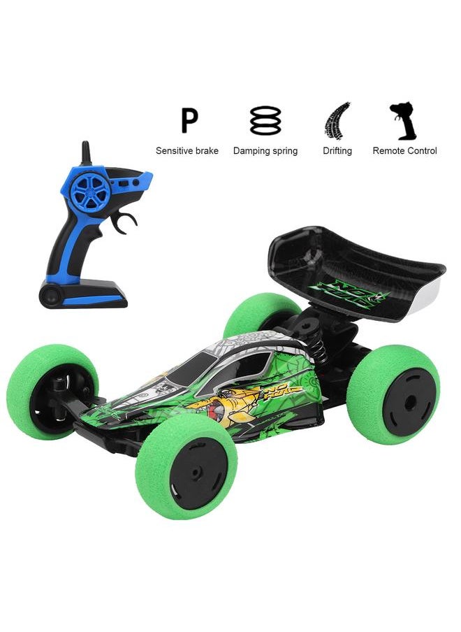 1:32 2.4GHz Fast Speed Absorber Remote Control Wireless RC Car Model Child Kid Toy (Green)