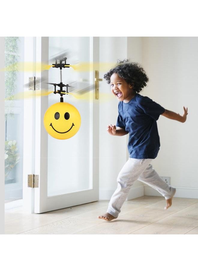 Cute Face Ball Hand Induction Aircraft Flying Toy Mini USB Helicopter with Light (#1)