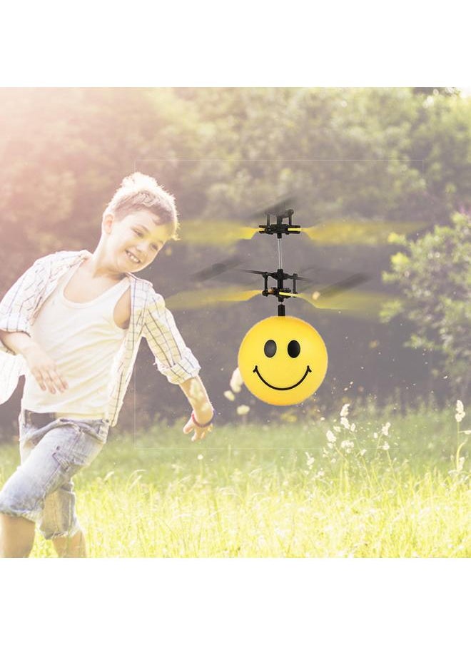 Cute Face Ball Hand Induction Aircraft Flying Toy Mini USB Helicopter with Light (#1)