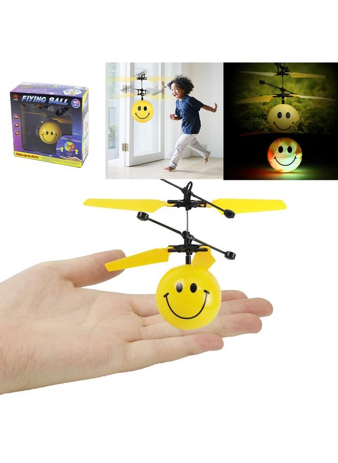 Cute Face Ball Hand Induction Aircraft Flying Toy Mini USB Helicopter with Light (#1)