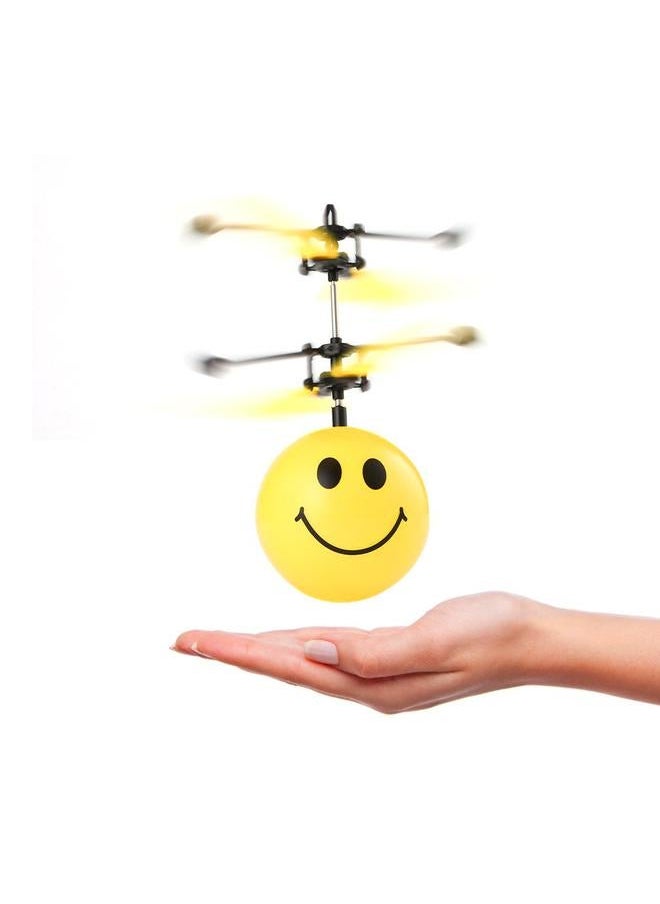 Cute Face Ball Hand Induction Aircraft Flying Toy Mini USB Helicopter with Light (#1)