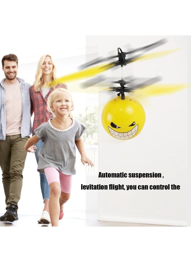 Cute Face Ball Hand Induction Aircraft Flying Toy Mini USB Helicopter with Light (#3)