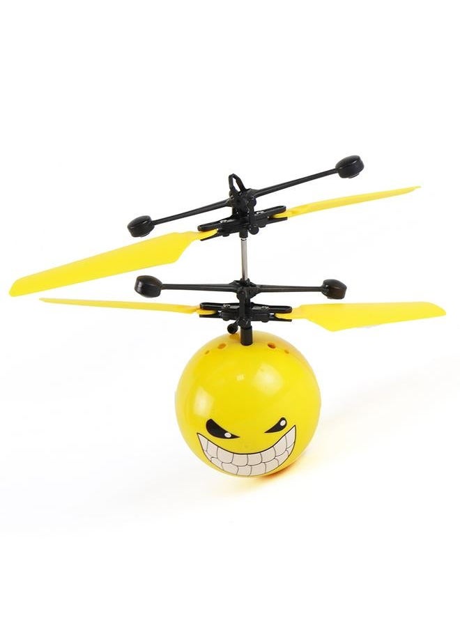 Cute Face Ball Hand Induction Aircraft Flying Toy Mini USB Helicopter with Light (#3)