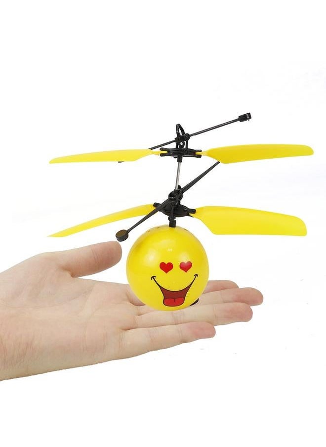 Cute Face Ball Hand Induction Aircraft Flying Toy Mini USB Helicopter with Light (#2)