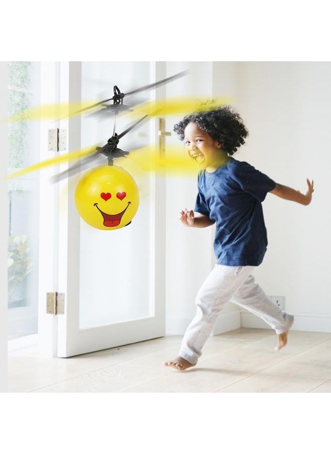 Cute Face Ball Hand Induction Aircraft Flying Toy Mini USB Helicopter with Light (#2)