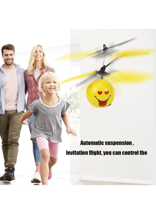 Cute Face Ball Hand Induction Aircraft Flying Toy Mini USB Helicopter with Light (#2)